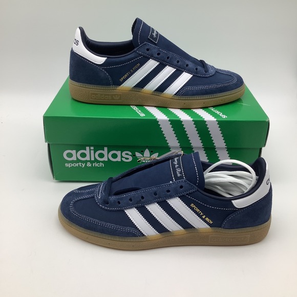 Adidas Handball Spezial SR Sporty & Rich Indigo Gum Mens JP7066 Size 8.5 New - Picture 1 of 7